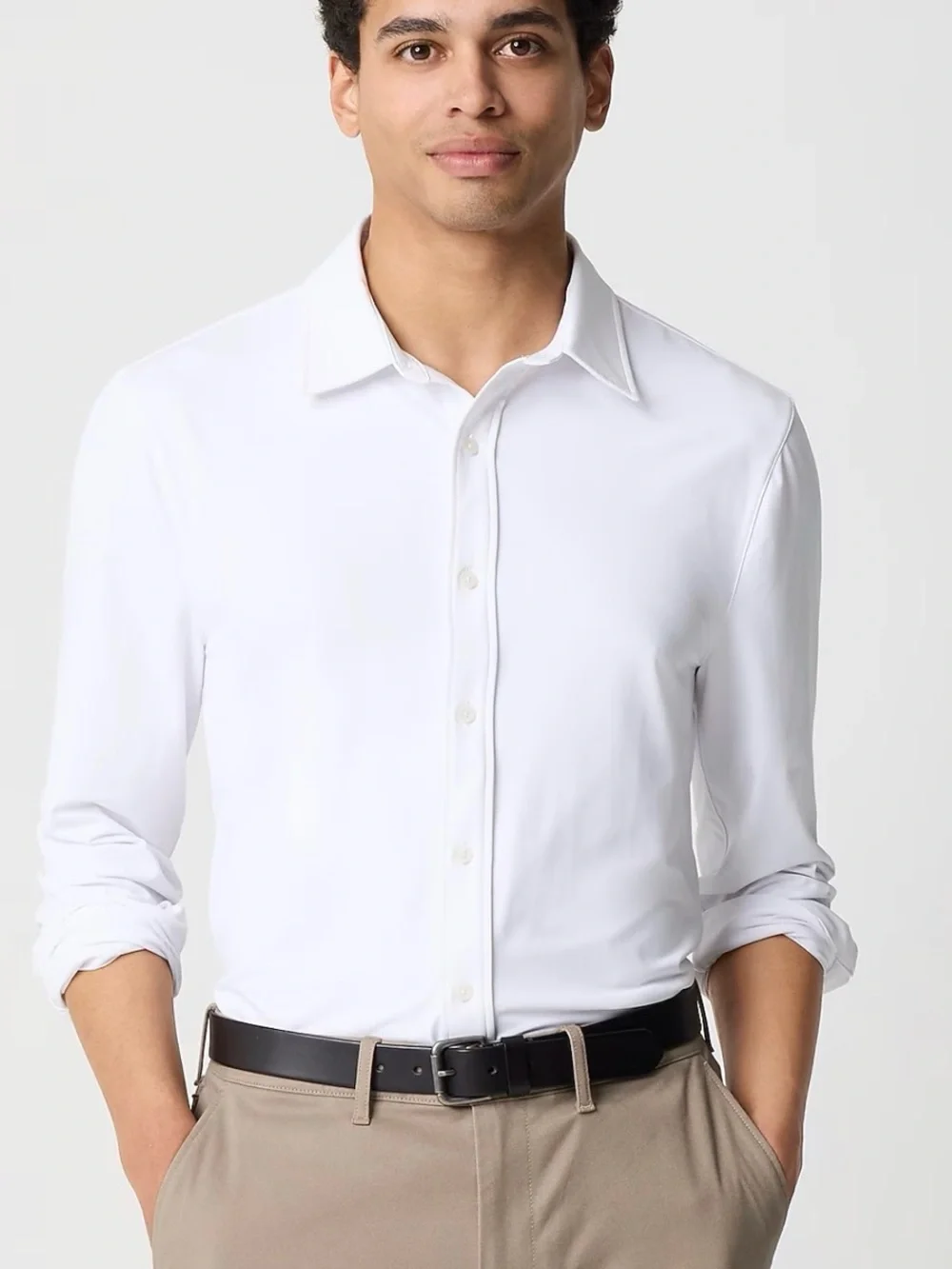NWT J. Crew performance Men's Classic White Dress Shirt - Tailored Fit medium